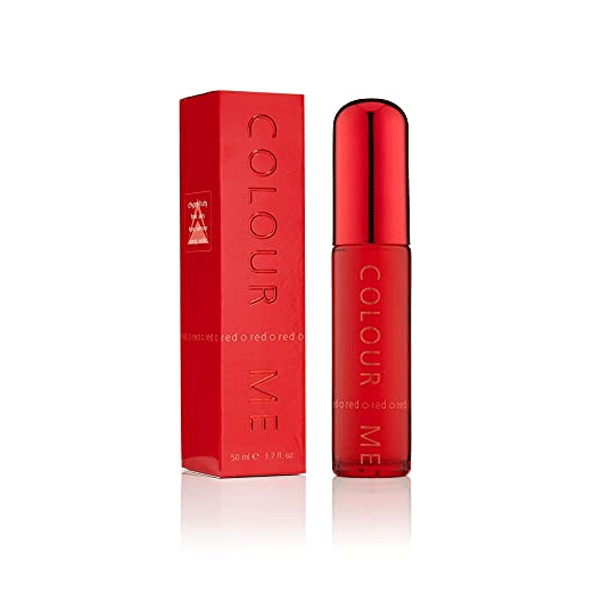 Colour Me Perfume Spray 50ml Red bottle with elegant packaging